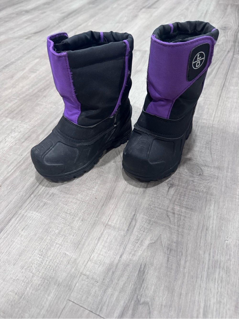 Kids Insulated Snow Boots - Black & Purple